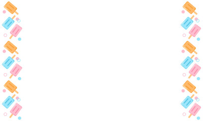 Popsicles Frame, Cute Ice Cream Bar Pastel Summer PNG