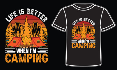 Camping vintage retro t shirt design