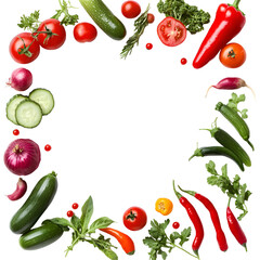 Fresh Vegetables Frame Vibrant Colors Healthy Eating,