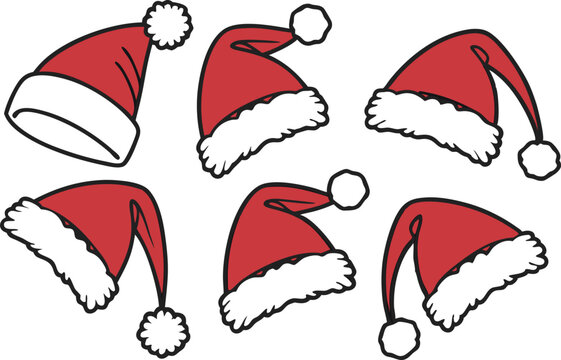 Christmas santa hat design festive holiday cap illustration