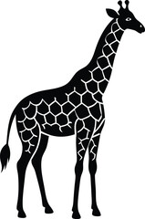 Obraz premium Silhouette of a giraffe with geometric patterns on a white background