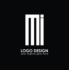 MI MI Logo Design, Creative Minimal Letter MI MI Monogram