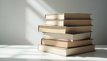 Stack of Books on Table