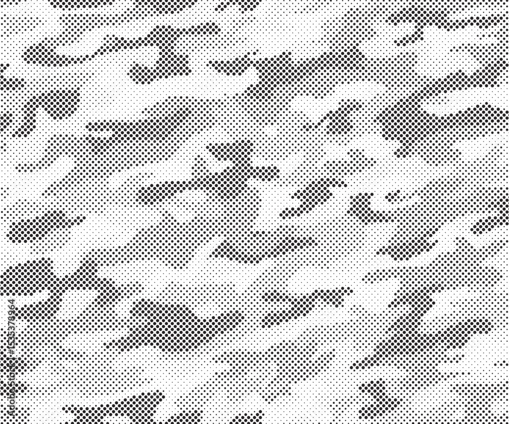 Poster Abstract halftone background. Military camouflage effect dot seamless pattern texture. Dotted background as design element.