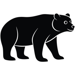 Naklejka premium Bear Silhouette Vector Graphic Isolated on White Background