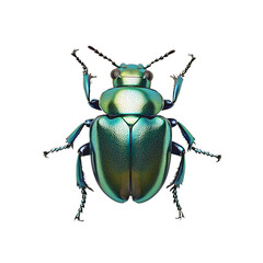 Rare green jewel beetle close-up