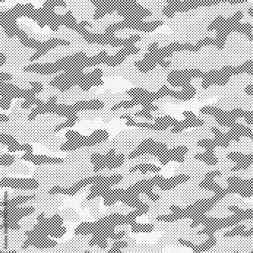 Aufkleber Abstract halftone background. Military camouflage effect dot seamless pattern texture. Dotted background as design element.