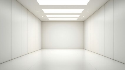 Fototapeta premium Empty White Room Minimalist Interior Bright Lighting