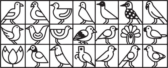 A charming vector illustration depicting a set of kitchen utensils nestled on a branch with cute birds