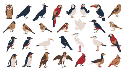 Silhouette vector set of people in various sports, including jumping, dancing, and fitness, with bird and animal icons