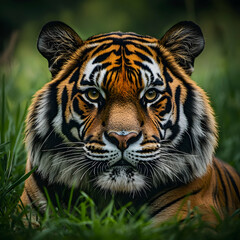 Fototapeta premium Majestic Tiger in the Wild – International Tiger Day Concept