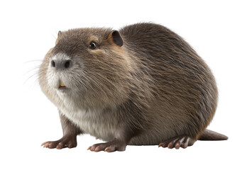 Fototapeta premium Close-up of a nutria with detailed fur and whiskers