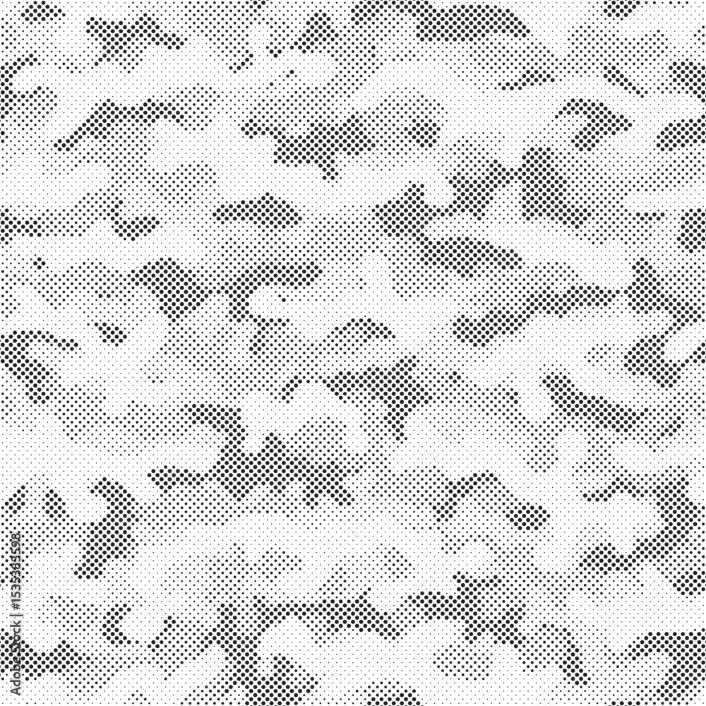 Poster Abstract halftone background. Military camouflage effect dot seamless pattern texture. Dotted background as design element.