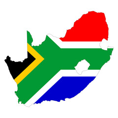 Obraz premium map of South Africa flag