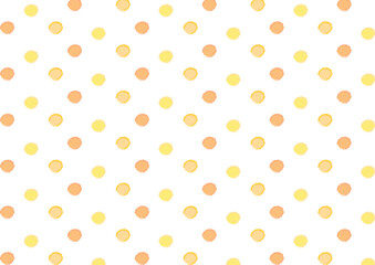 背景　手書き風水玉ドット　オレンジ