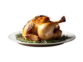 Roasted Chicken with Herbs on Plate
