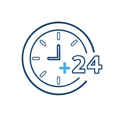 24/7 medical assistance icon, ideal for representing round-the-clock healthcare services and support