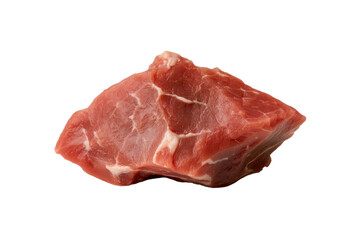 Fresh Pork Meat: A close-up shot of a raw, unprocessed piece of fresh pork meat, revealing its texture and color, inviting culinary inspiration.