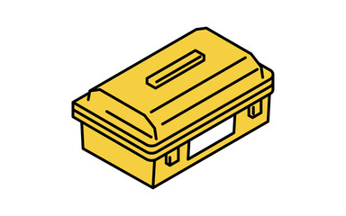工具箱、シンプルでかわいいアイソメトリックの線画アイコン