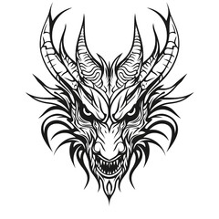 Obraz premium Tribal dragon head tattoo design