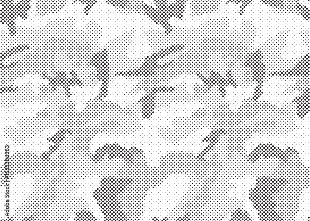Poster Abstract halftone background. Military camouflage effect dot seamless pattern texture. Dotted background as design element.