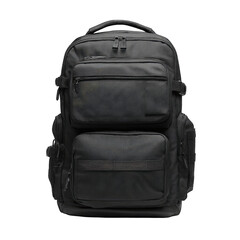 Naklejka premium Black backpack with multiple pockets