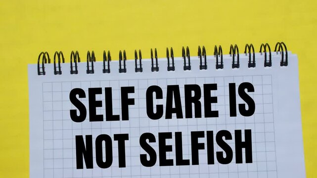 Conceptual self care is not selfish symbol