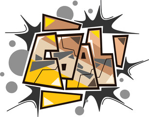 cool word graffiti text font sticker illustration