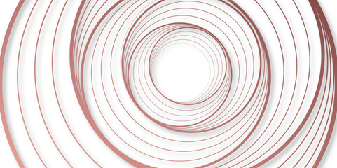 Abstract Rose Gold Concentric Circle Design. Modern Geometric Spiral Background with 3D Ring Effect. Elegant Minimalist Vector Pattern for Luxury Branding, Tech, or Graphic Projects