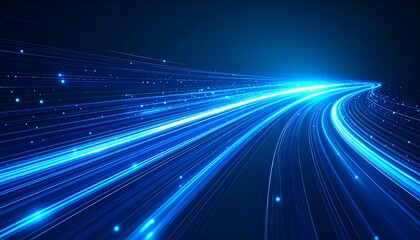 Obraz premium Cyber Data Stream with Pulsing Blue Energy