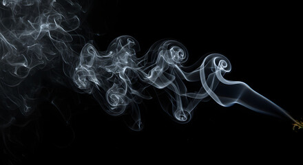 Abstract Smoke Trails on Black Background  Swirling, Elegant, and Evocative Photography