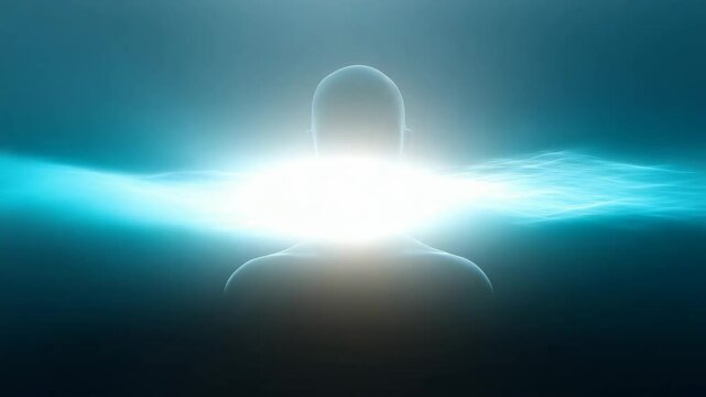 growth mindset and positive thinking. A figure surrounded by emotional waves transforming into seeds of growth.