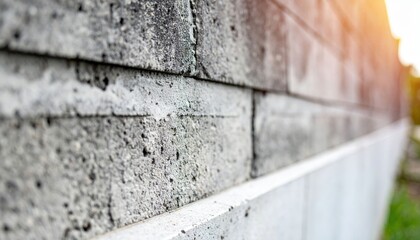 Closeup Gray Concrete Wall Section with Sunlight