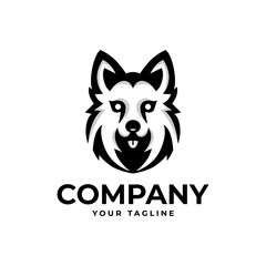 simple dog head logo minimalis