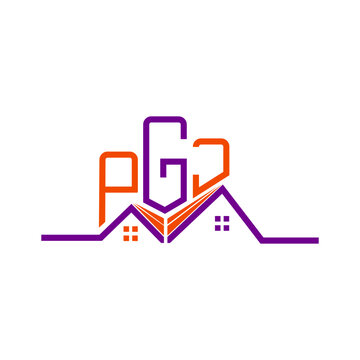 PGJ Real State logo design, PGJ simple and modern logo. PGJ luxurious alphabet design