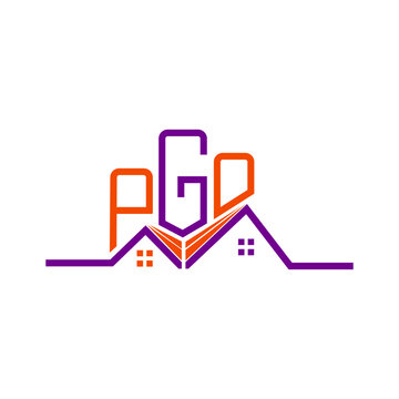 PGO Real State logo design, PGO simple and modern logo. PGO luxurious alphabet design