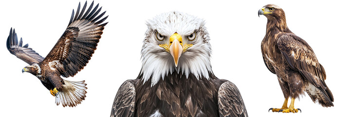 Set Eagles Isolated Transparent Background