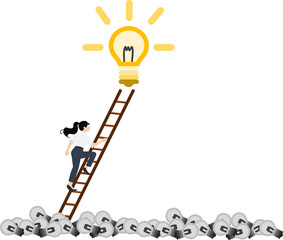 アイデアが閃くビジネスウーマンのイラスト