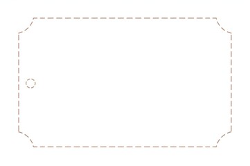 Blank, tan tag with scalloped edges