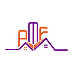 PMF Real State logo design, PMF simple and modern logo. PMF luxurious alphabet design