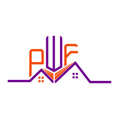 PWF Real State logo design, PWF simple and modern logo. PWF luxurious alphabet design