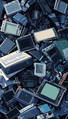 Pile of discarded electronic devices.