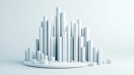 Abstract White Cityscape Skyline Modern Architecture Design Minimalist 3D Render