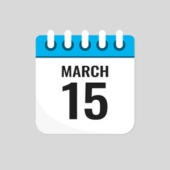 Icon page calendar day - 15 March