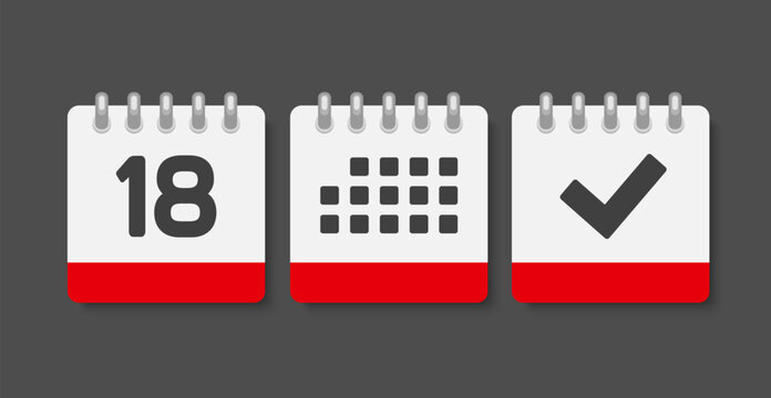 Vector icon page calendar - 1 day, agenda, done