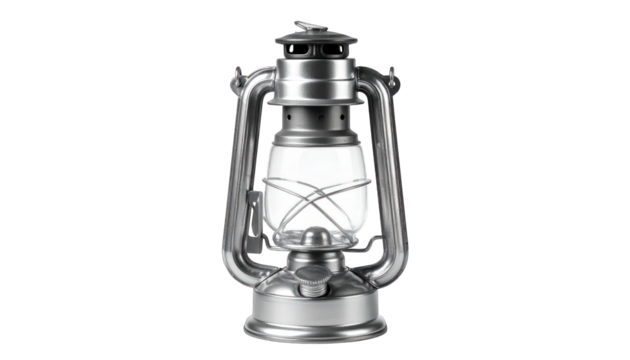 Vintage metal lantern with light