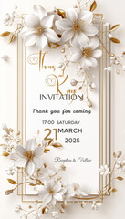 wedding card with wedding rings