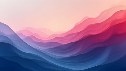 Abstract waves of color gradients in pink and blue hues