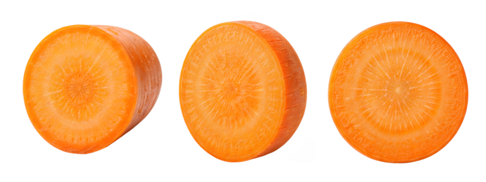 Carrot slices isolated on transparent background