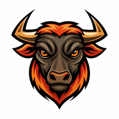 Fierce bull head logo, vector illustration.